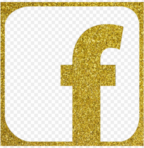facebook icon facebook icon vector gold color glitter - gold facebook logo Transparent Background Isolated PNG Item