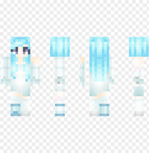 faded winter - unicorn minecraft skin girls ClearCut Background PNG Isolated Item