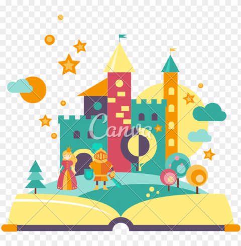 Fairytale Open Book Vector ClearCut PNG Isolated Graphic