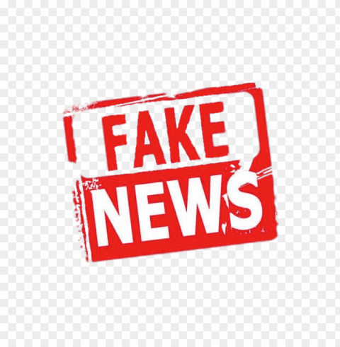fake news red and white PNG with clear overlay