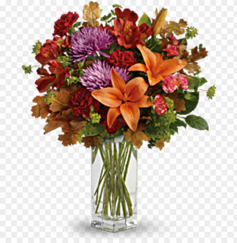 fall flowers - autumn garden bouquet fresh flower arrangement PNG Object Isolated with Transparency