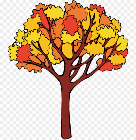 fall tree branch clipart - clip art fall tree Isolated Item with Transparent PNG Background