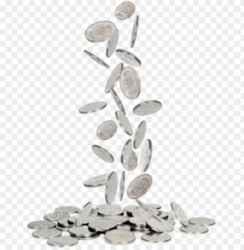 falling coins - coins falling file PNG Graphic with Clear Background Isolation