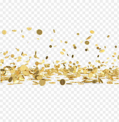 falling gold coins Isolated Graphic on Transparent PNG