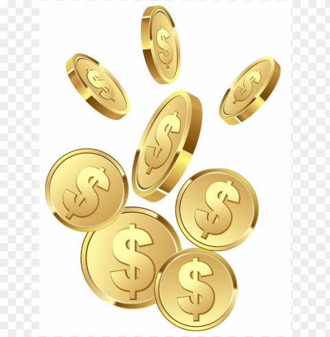 falling gold coins Isolated Icon on Transparent PNG PNG transparent with Clear Background ID f5b10963