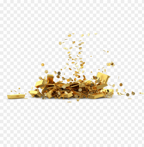 falling gold coins Isolated Item in HighQuality Transparent PNG