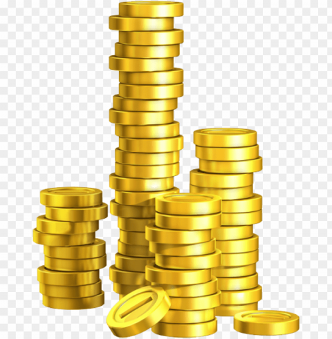 falling gold coins Isolated Object on Transparent PNG