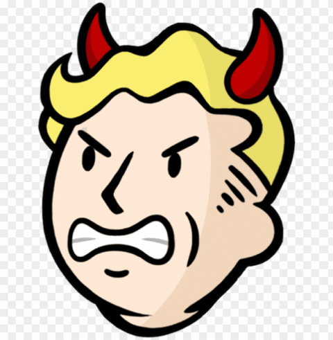 #fallout #falloutboy #devil - vault boy head Isolated Illustration in Transparent PNG
