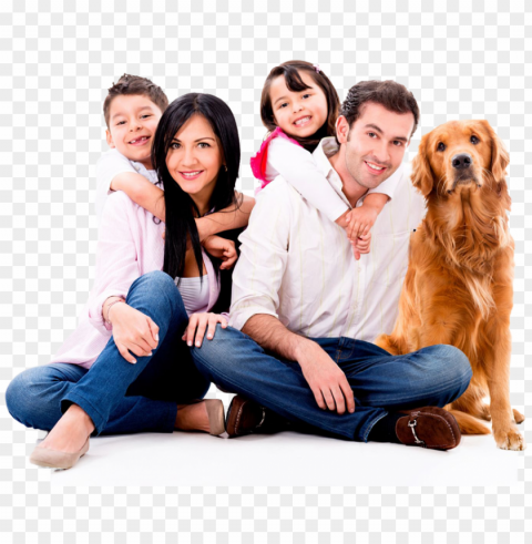 family and dog PNG with no registration needed