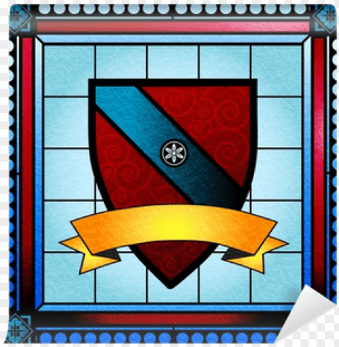 family crest stained glass PNG Isolated Object on Clear Background
