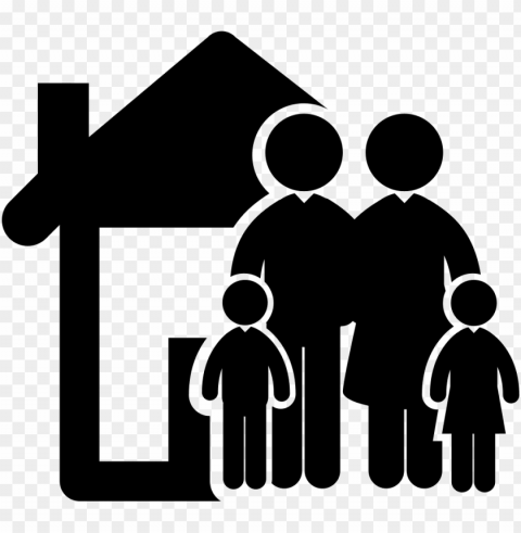 family of four in front of their home comments - family home icon PNG images for advertising