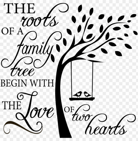 family roots - sweetumswalldecals tree with birds on swing wall decal Transparent PNG image free