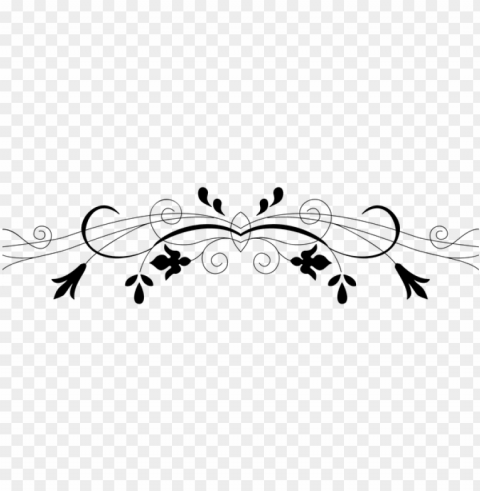 fancy dividing line - horizontal borders black and white free clip art Transparent PNG Object Isolation