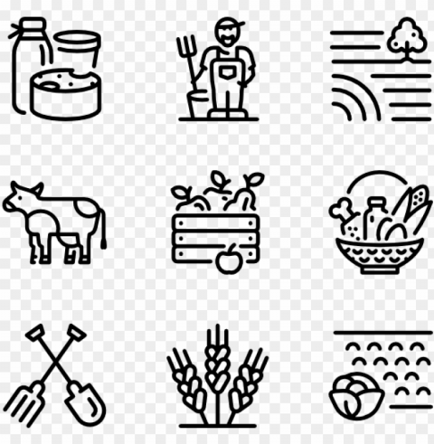 farming line craft - manufacturing icons PNG transparent graphic