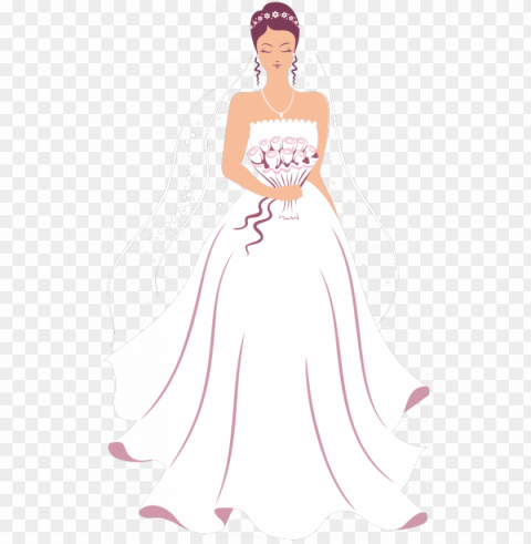 fashion clipart wedding dress - girl in wedding dress clipart Isolated Subject in Clear Transparent PNG