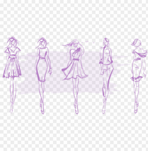 fashion design - sketch models PNG transparent designs