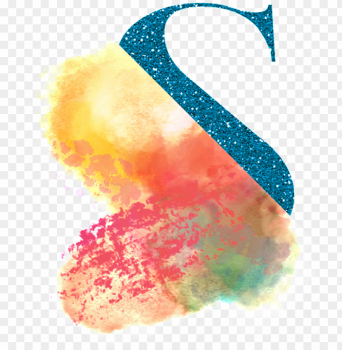 fashion watercolor letter s transparent decorative - watercolor painti High Resolution PNG Isolated Illustration