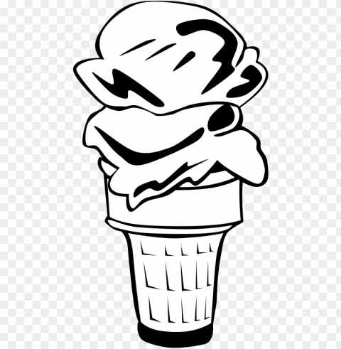 fast food desserts ice cream cone double - ice cream cone Transparent PNG image