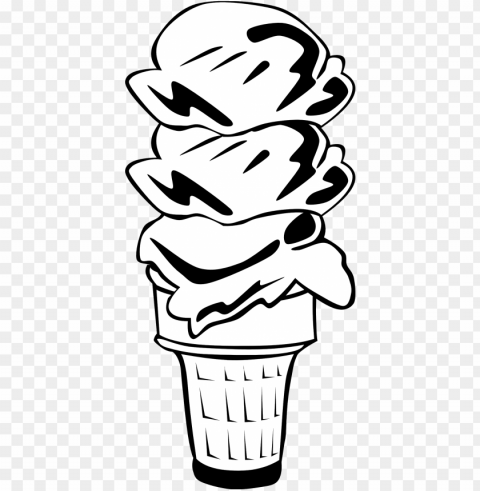 fast food desserts ice cream cone triple- ice cream cone Transparent PNG illustrations