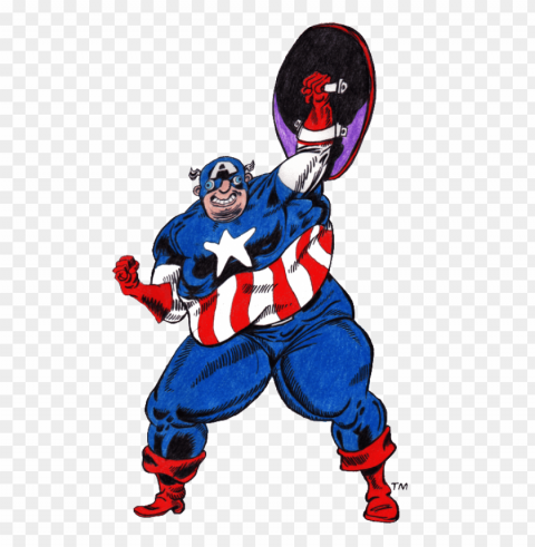 fat captain america - captain america easy to draw Isolated Icon on Transparent PNG