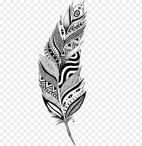 feather by lmushrimp-d915me5 - black and white feather clipart PNG images with alpha transparency wide selection