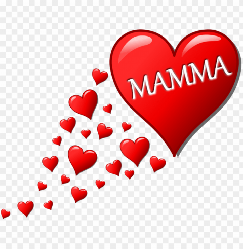 feliz dia das mães e outros festa della mamma mia mamma - hearts for mother's day Isolated Artwork on HighQuality Transparent PNG