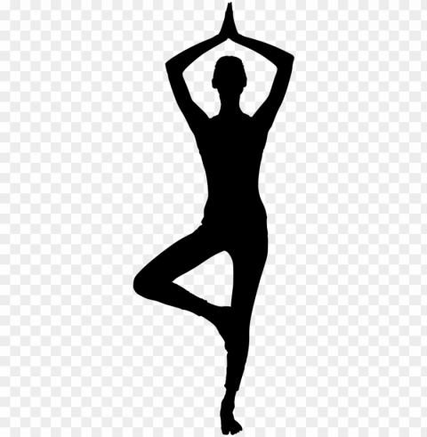 female yoga pose silhouette - silhouette woman doing yoga Clean Background Isolated PNG Graphic Detail