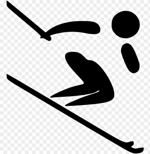 file - alpine skiing - paralympic pictogram - svg - alpine skii Isolated Artwork on Clear Background PNG