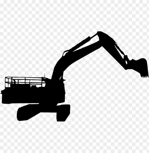 file size - excavator silhouette Transparent Background PNG Object Isolation