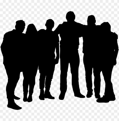 file size - group of men silhouette Transparent Background PNG Isolated Character