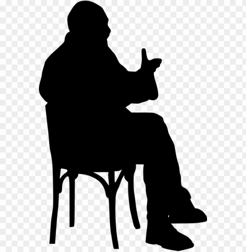 file size - silhouette people sitting on chair PNG Graphic Isolated with Clarity