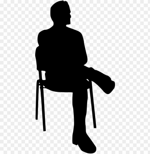 file size - silhouette sitting on chair Clear Background Isolated PNG Illustration