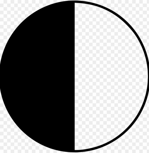 file svg - half black half white circle PNG transparent graphics for projects