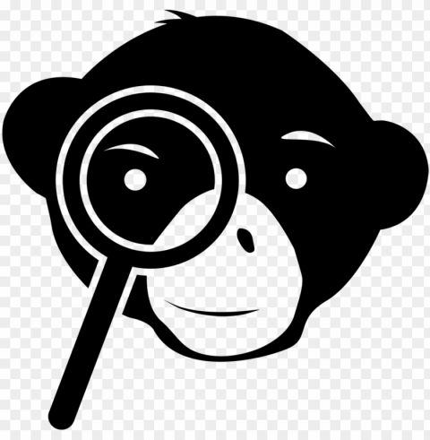 finding books and articles - monkey with magnifying glass PNG Image with Isolated Subject