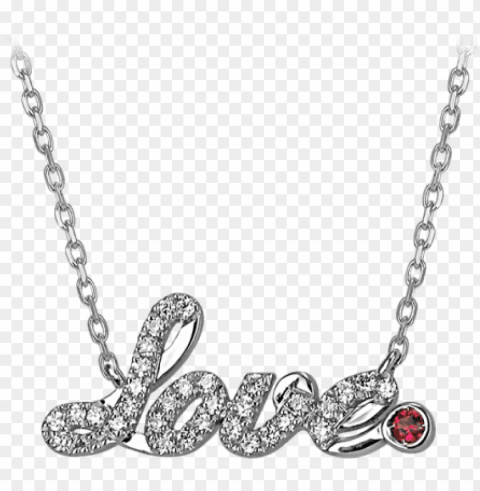 fine jewelry - love script necklace PNG transparent stock images