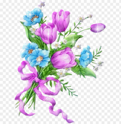 fiori colorati per la festa della mamma - happy mothers day Transparent Background PNG Isolated Illustration