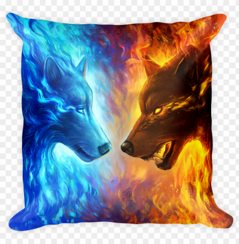 Fire And Ice Square Pillow - Ice Wolf Transparent PNG Graphics Complete Collection