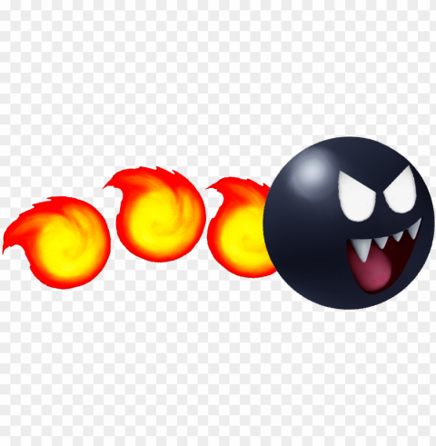fire chomp nsmbw2 - super mario bros flame chom PNG Image Isolated on Clear Backdrop