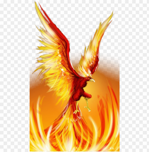 fire phoenix PNG Graphic Isolated with Transparency