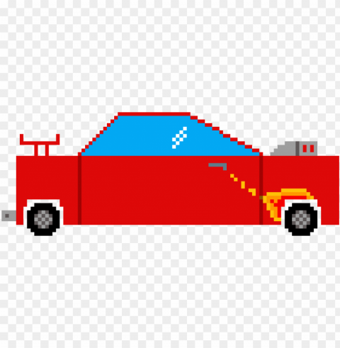 Fire Pixel Car Isolated Design Element In HighQuality PNG