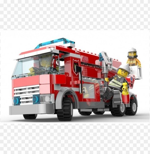 fire truck lego Clear Background PNG Isolated Design Element