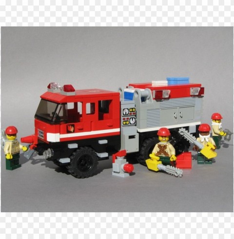 fire truck lego ClearCut Background PNG Isolated Subject