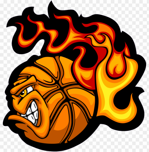 fireball - flaming basketball logo Clear background PNG elements