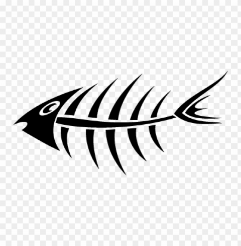 fish bone vector for PNG Isolated Object on Clear Background