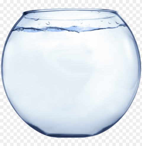 Fish Out Of - Glass Fish Bowl PNG Image Isolated On Clear Backdrop