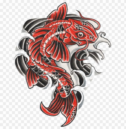 fish tattoo Isolated Artwork on Transparent Background