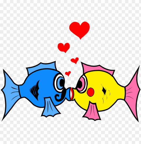 fishing clipart fish hook - kissing fish clipart PNG Image Isolated with Clear Transparency
