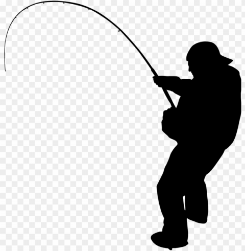 fishing silhouette Isolated Graphic with Clear Background PNG