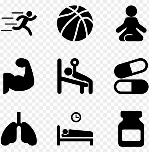 fitness forever 70 icons - training Isolated Icon in Transparent PNG Format