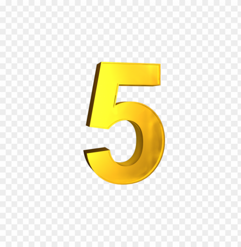 five 5 3D Numbers gold High-resolution PNG